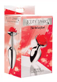 Booty Sparks Rose Anal Plug - Metal/Red - Small