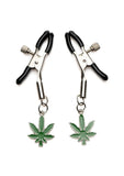Charmed Mary Jane Nipple Clamps - Green/Metal/Silver