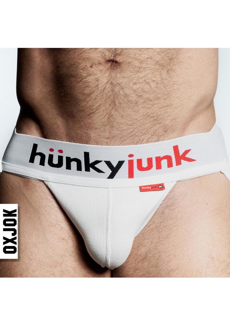 Hunker Comfy Pouch Slider-Strap Jock - White Snow - Large