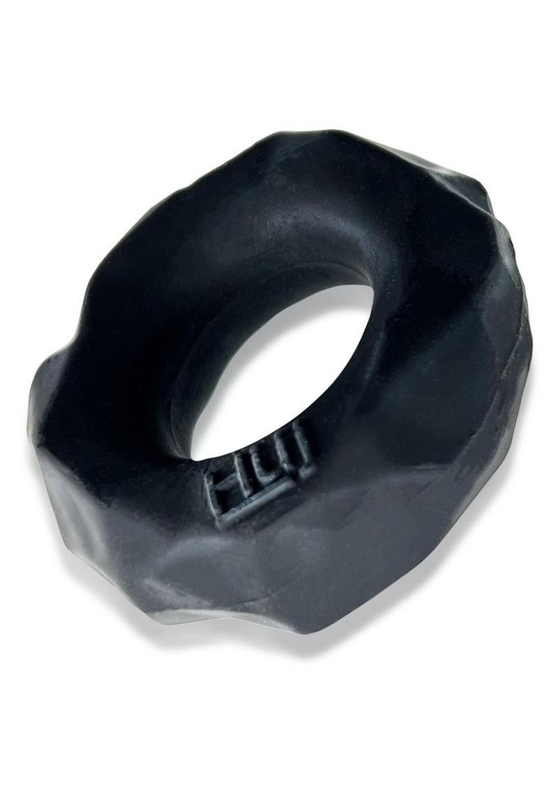 Hunkyjunk Fractal Tactile Cockring - Black/Tar Ice Black
