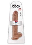 King Cock Dildo with Balls - Caramel - 11in