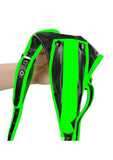 Ouch! Bonded Leather Full Body Harness - Black/Glow In The Dark/Green - Large/XLarge