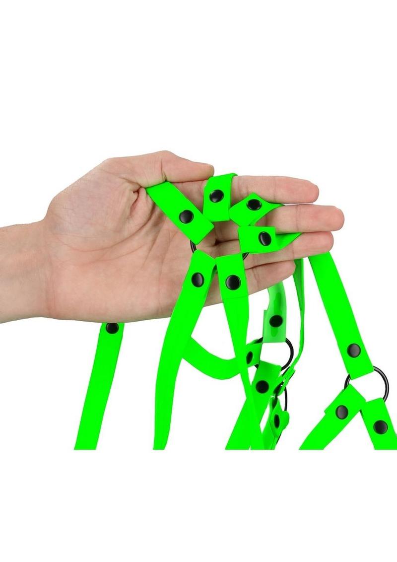Ouch! Full Body Harness - Glow In The Dark/Green - Large/XLarge