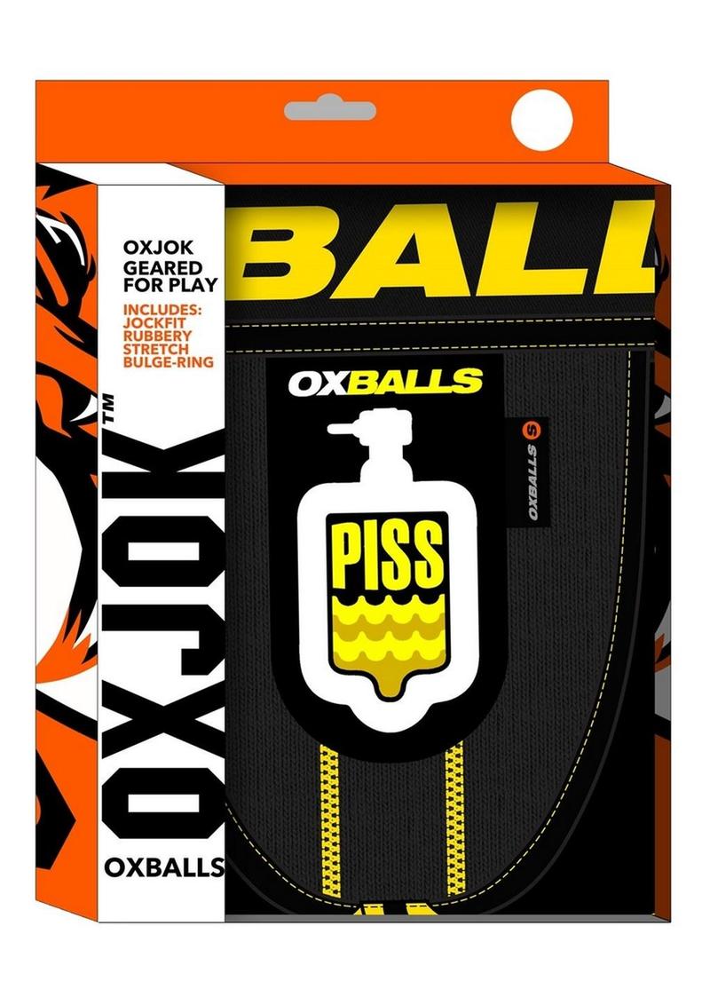Pisspig 3d Rubber Urinal Jock - Black/Yellow - Large