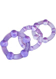 Stay Hard Beaded Cock Rings (3 Sizes - Purple