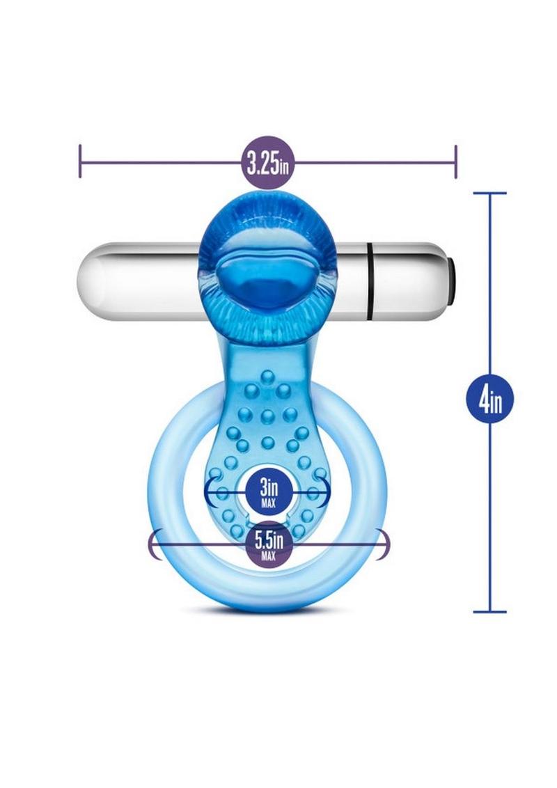 Stay Hard Vibrating Tongue Ring - Blue