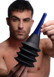 Tom Of Finland Hot Water Large Accordion Enema Bulb - Black/Blue