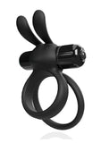 4t Ohare XL Rechargeable Silicone Rabbit Vibrating Cock Ring - Black - XLarge