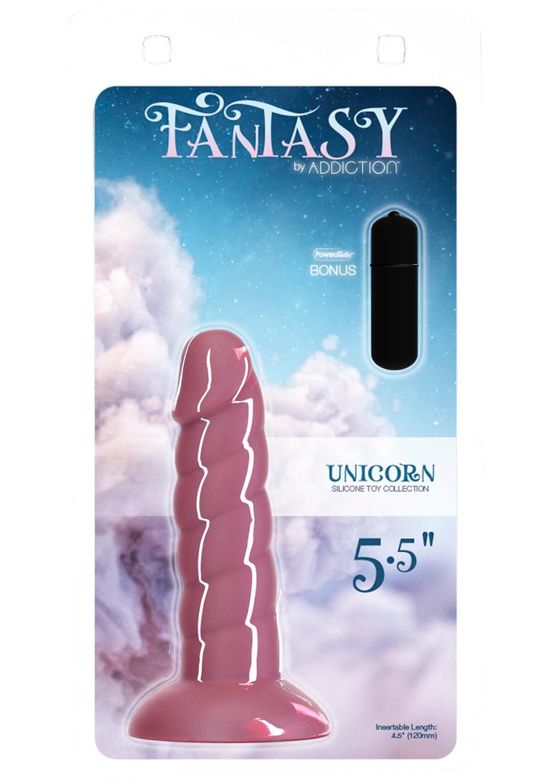 Addiction Fantasy Unicorn Silicone Dildo - Pink - 5.5in