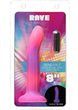 Addiction Rave Silicone Glow In The Dark Dildo - Glow In The Dark/Pink/Purple - 8in