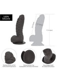 Addiction Toy Collection Ben Silicone Dildo with Balls - Black - 7in