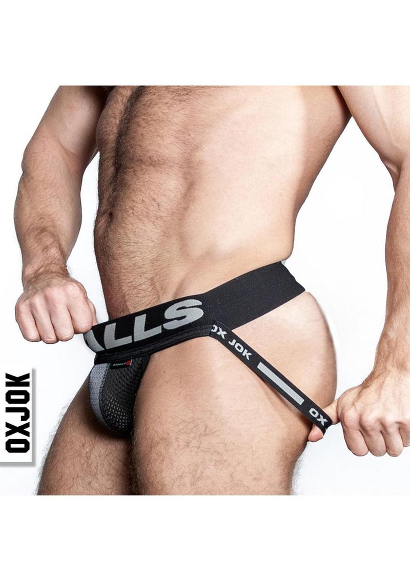 Airmesh Upthrust Slider-Strap Jock - Tar - Black - Medium