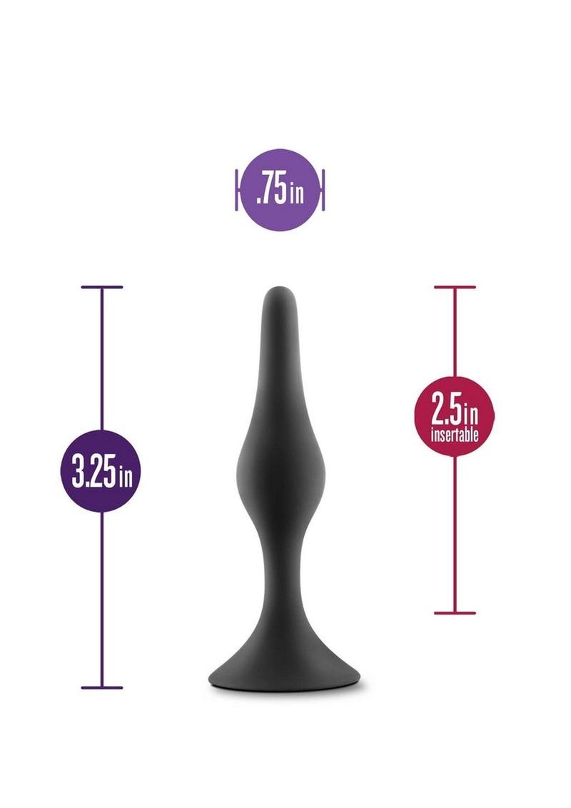 Anal Adventures Platinum Silicone Beginner Plug - Black - Small