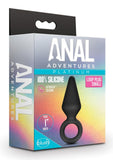 Anal Adventures Platinum Silicone Loop Plug - Black - Small