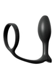 Anal Fantasy Collection Ass-Gasm Cock Ring Beginners Silicone Plug Slim - Black - 3.4in