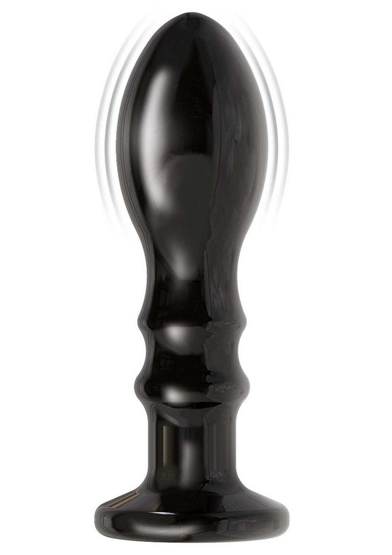 Ass-Sation Remote Control Rechargeable Vibrating Metal Anal Pleaser - Black/Metal