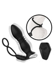 Ass-Sation Remote Thrusting Rechargeable Silicone Power Plug - Black