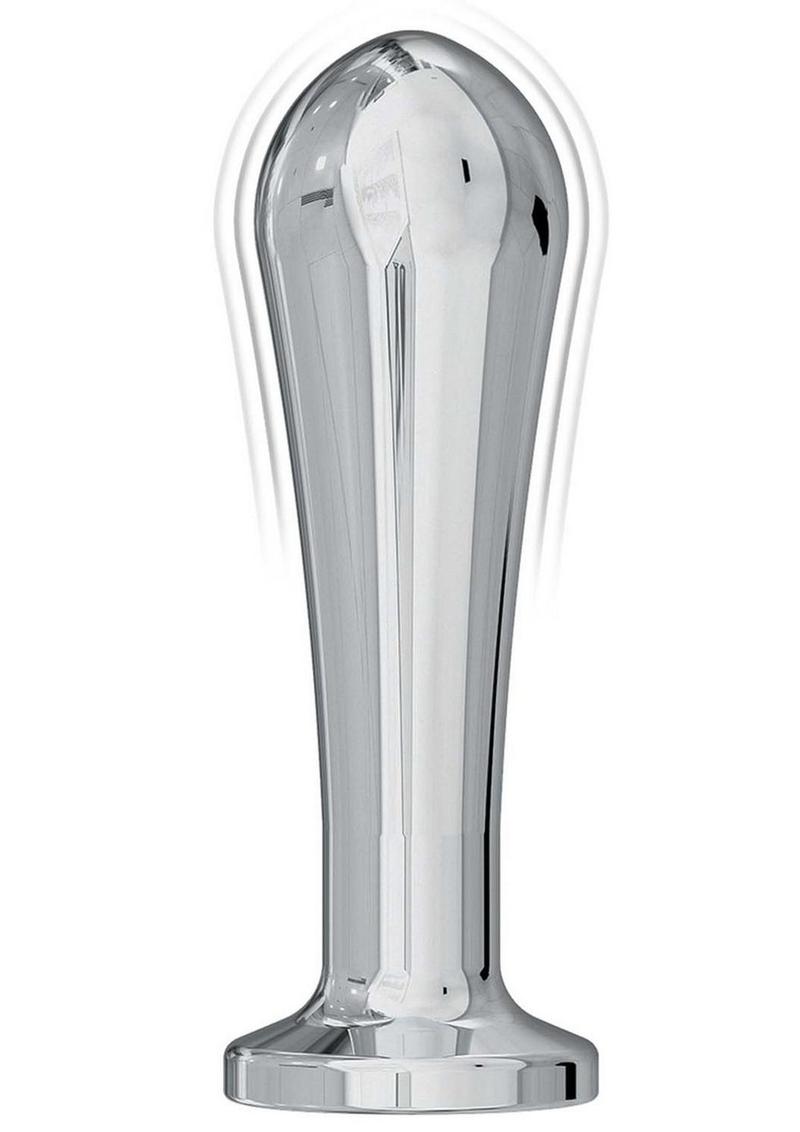 Ass-Sation Remote Control Vibrating Metal Anal Bulb - Metal/Silver