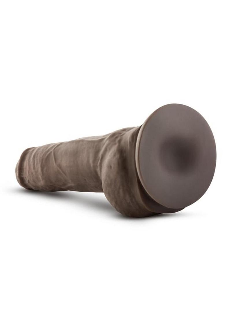 Au Naturel Big Boy Dildo with Balls - Chocolate - 10in