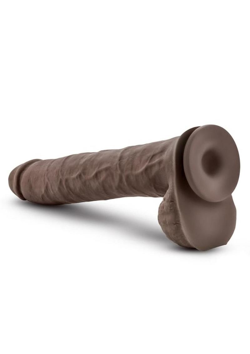 Au Naturel Daddy Sensa Feel Dual Density Dildo with Balls - Chocolate - 14in