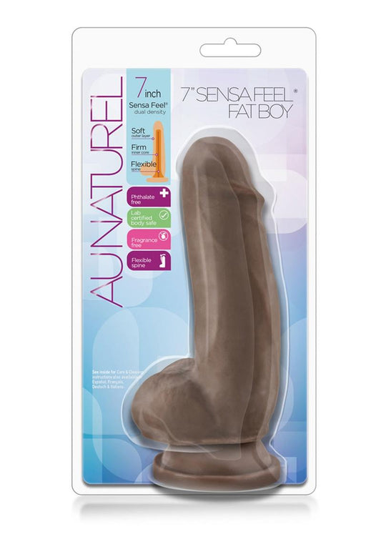 Au Naturel Sensa Feel Fat Boy Dildo - Chocolate - 7in