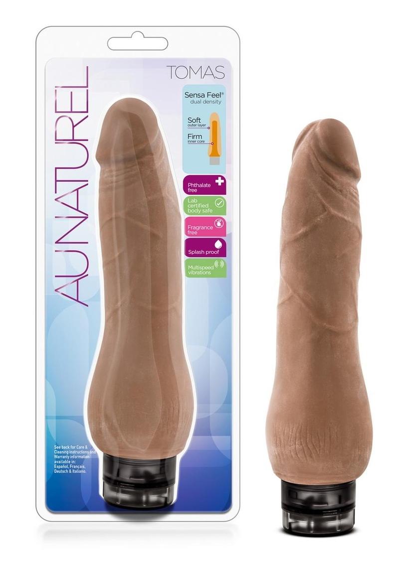 Au Naturel Tomas Vibrating Dildo - Caramel - 9in