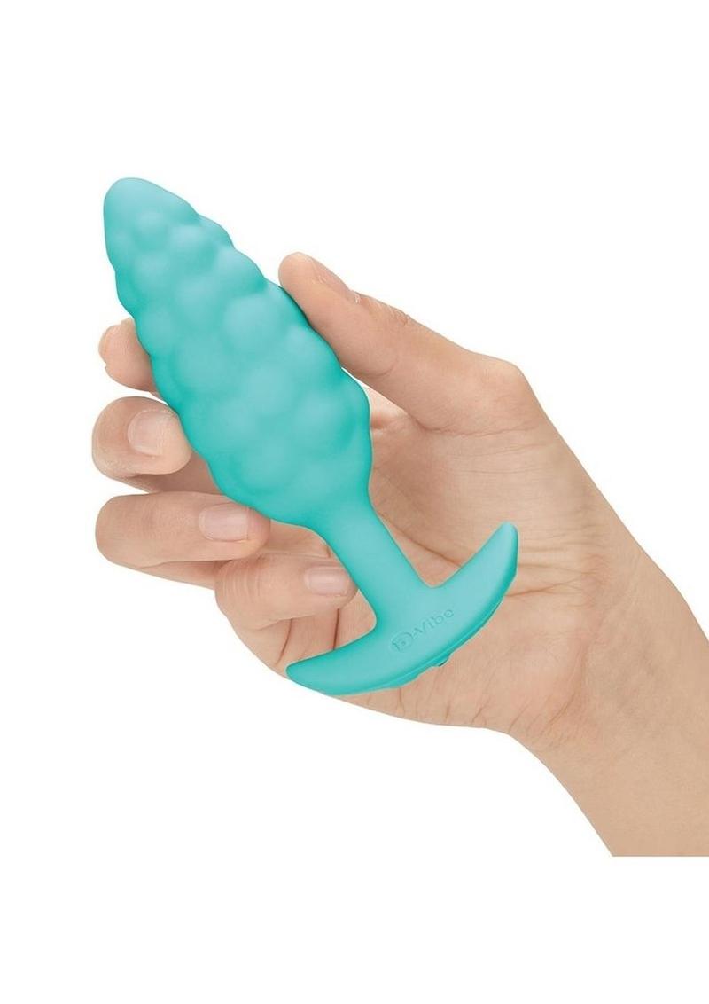 B-Vibe Bump Textured Rechargeable Silicone Anal Plug - Green/Mint Green