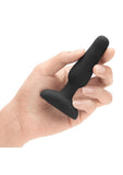 B-Vibe Novice Plug Rechargeable Silicone Anal Plug with Remote Control - Black