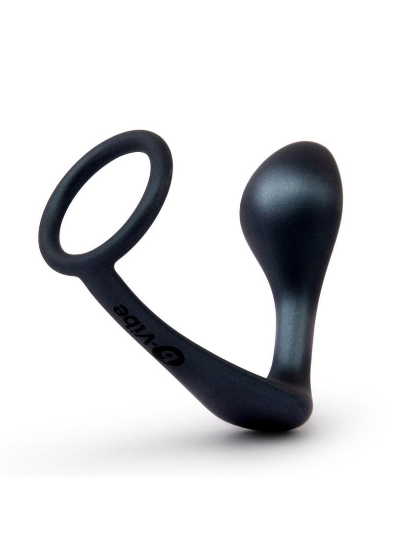 B-Vibe Ringer Silicone C-Ring and Plug - Black