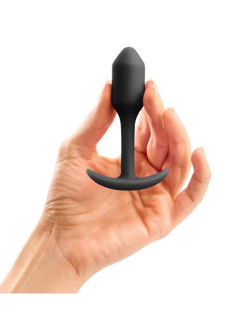 B-Vibe Snug Plug 1 Silicone Weighted Butt Plug - Black