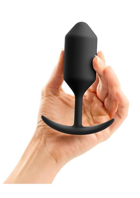 B-Vibe Snug Plug 3 Silicone Weighted Anal Plug - Black