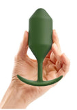 B-Vibe Snug Plug 4 Silicone Weighted Anal Plug - Army Green/Green