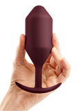 B-Vibe Snug Plug 5 Silicone Weighted Anal Plug - Dark - Red