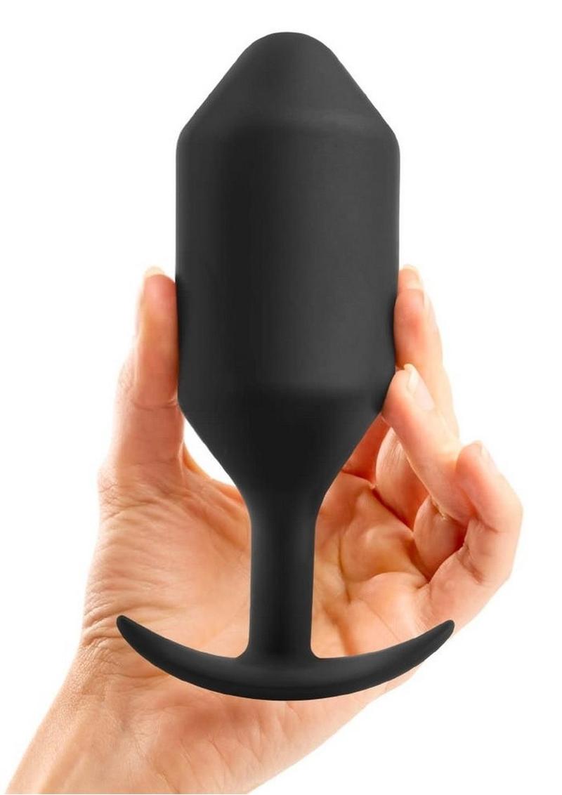 B-Vibe Snug Plug 6 Silicone Weighted Anal Plug - Black