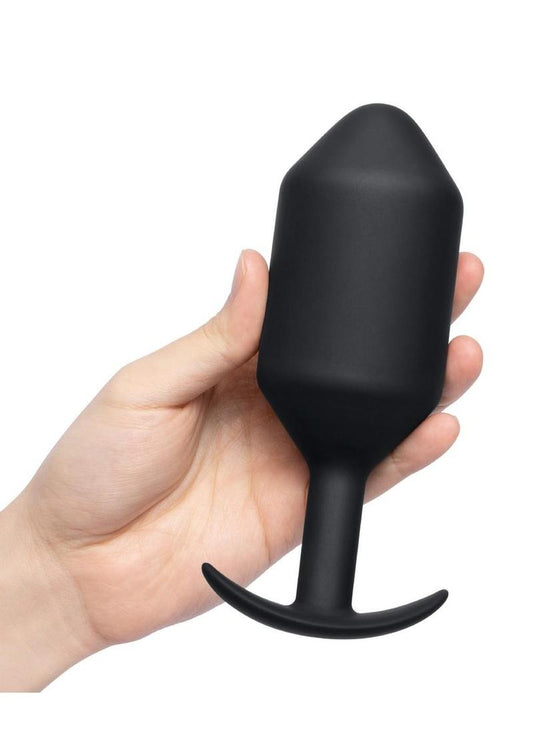 B-Vibe Snug Plug 7 Silicone Weighted Anal Plug - Black