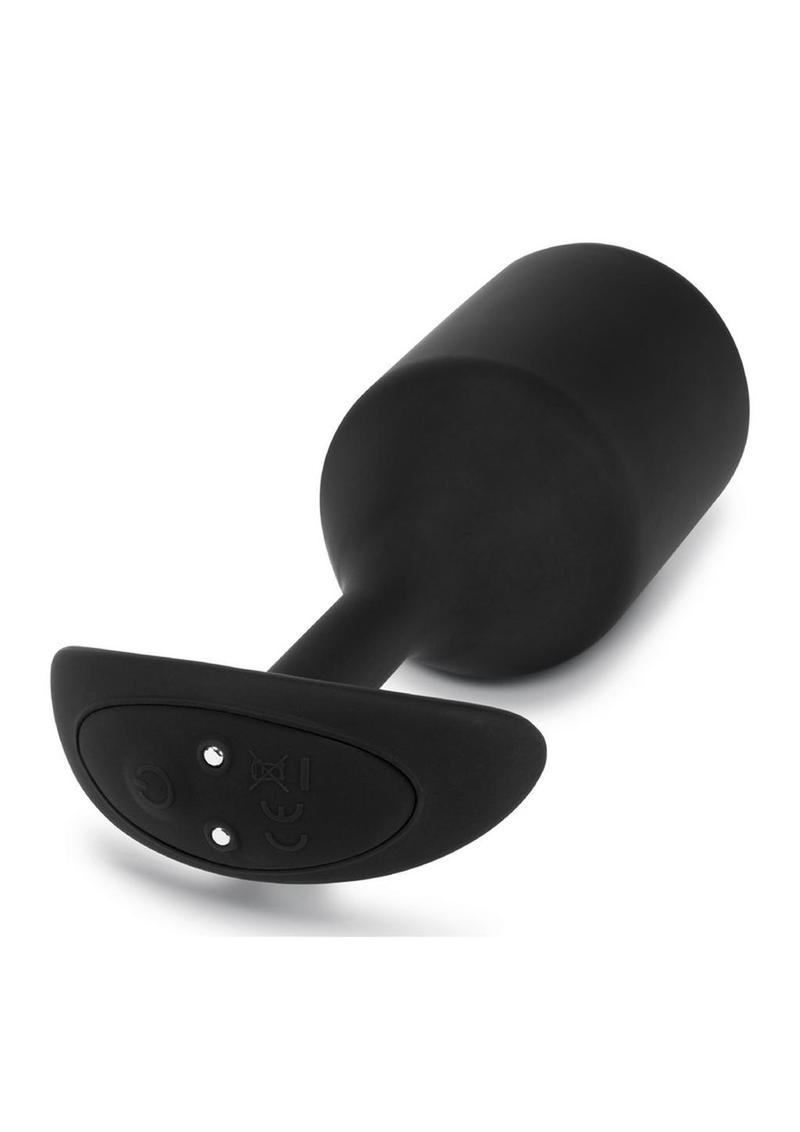 B-Vibe Vibrating Snug Plug Rechargeable Silicone Anal Plug - Black - XXLarge