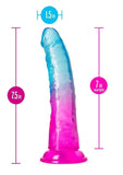 B Yours Beautiful Sky Dildo 7in Sunset - Blue/Pink