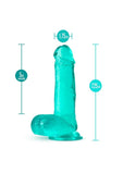 B Yours Plus Rock N' Roll Realistic Dildo with Balls - Teal - 7.25in