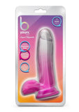 B Yours Sugar Magnolia Dildo 7in Fuschia - Clear/Pink