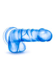 B Yours Sweet N' Hard 4 Dildo with Balls - Blue - 7.75in