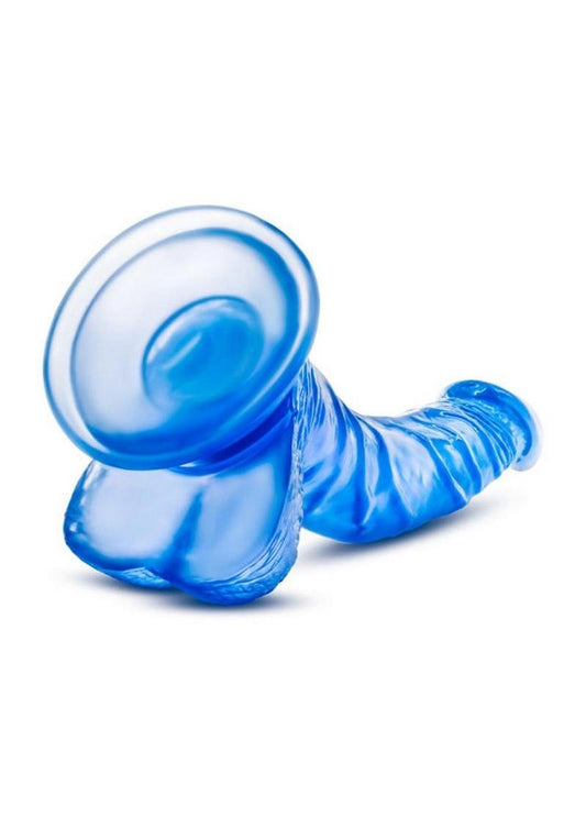 B Yours Sweet N' Hard 7 Dildo with Balls - Blue - 8in