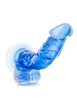 B Yours Sweet N' Hard 7 Dildo with Balls - Blue - 8in