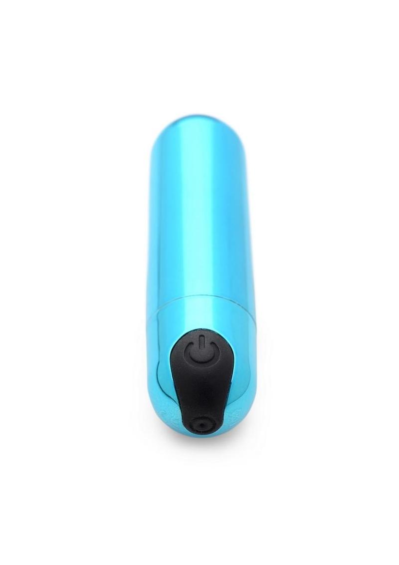 Bang! 10x Vibrating Metallic Rechargeable Bullet Vibrator - Blue