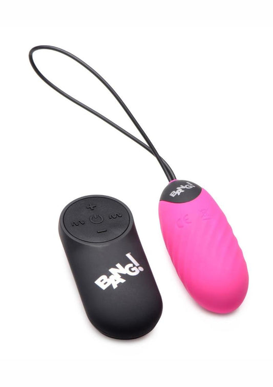 Bang! 28x Swirl Rechargeable Silicone Egg with Remote Control - Pink