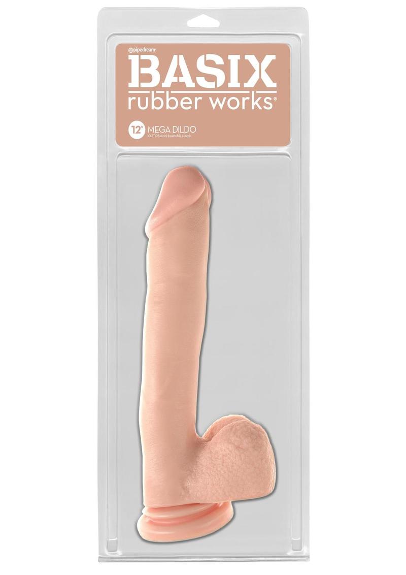 Basix Rubber Works Mega Dildo - Vanilla - 12in