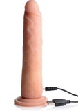 Big Shot Silicone Vibrating and Twirling Remote Control Rechargeable Dildo - Vanilla - 8in
