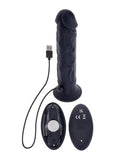 Black Thunder Rechargeable Silicone Dildo with Remote