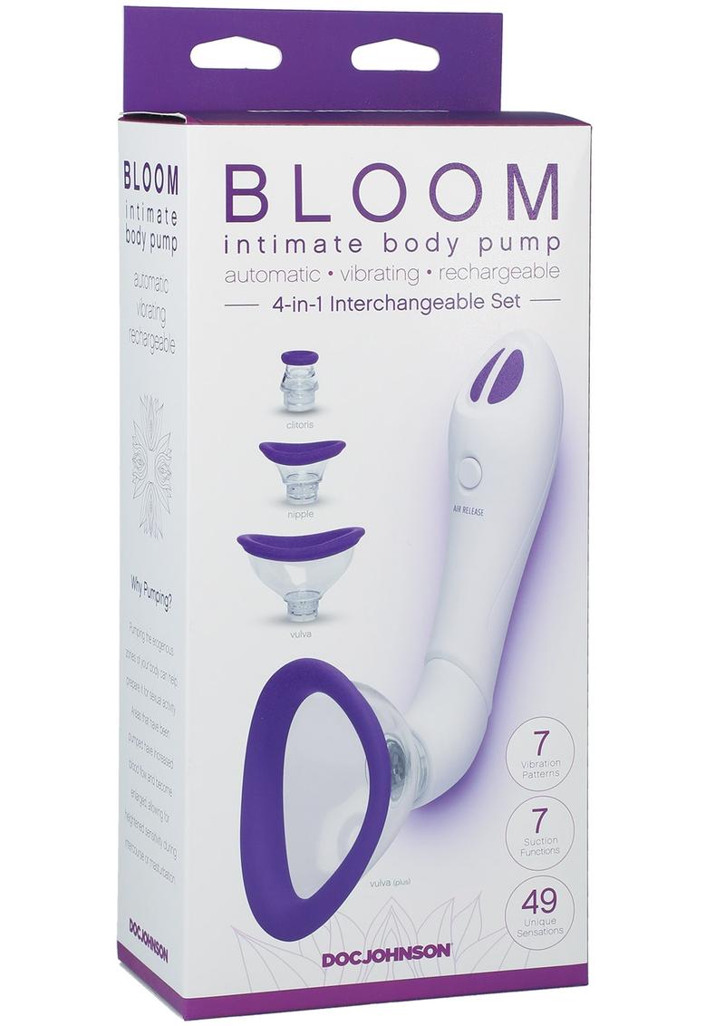 Bloom Intimate Silicone Rechargeable Body Pump - Purple/White