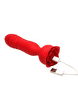 Bloomgasm Rose Delight Rechargeable Silicone Thrusting Vibrator - Red