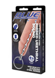 Blue Line Ribbed Urethral Sound 4.25in - Stainless